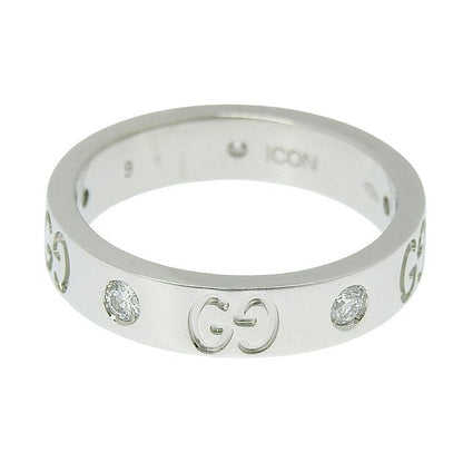Gucci GG Icon Slim 5P Diamond Ring 18K White Gold 750 White Gold Diamond #9