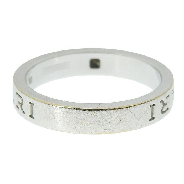 Bvlgari Double Logo Diamond Ring 18K White Gold 750 White Gold Diamond Ring