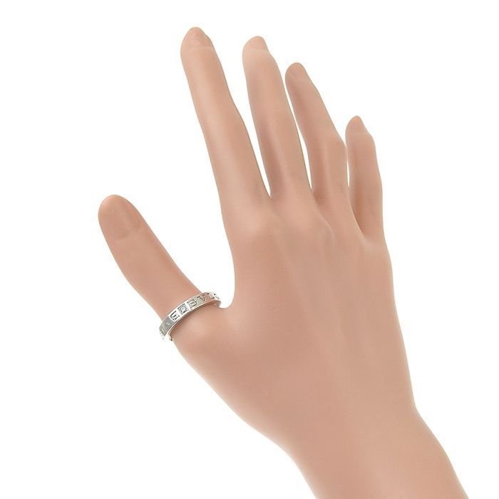 Bvlgari Double Logo Diamond Ring 18K White Gold 750 White Gold Diamond Ring