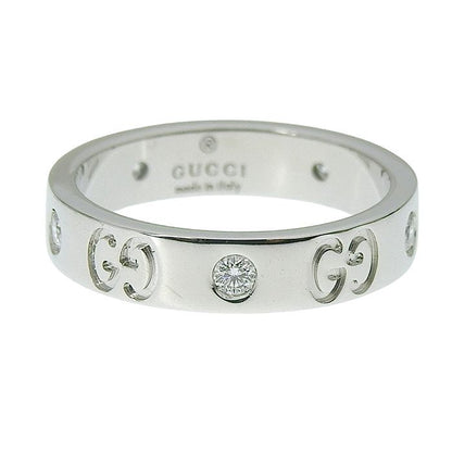 Gucci GG Icon Slim 5P Diamond Ring 18K White Gold 750 White Gold Diamond #9