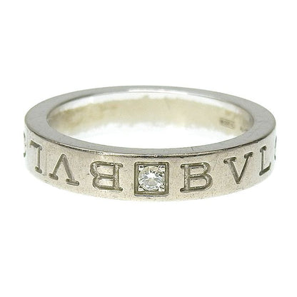 Bvlgari Double Logo Diamond Ring 18K White Gold 750 White Gold Diamond Approx