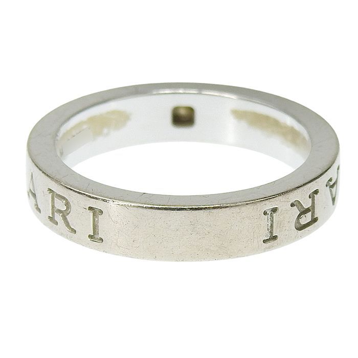 Bvlgari Double Logo Diamond Ring 18K White Gold 750 White Gold Diamond Approx