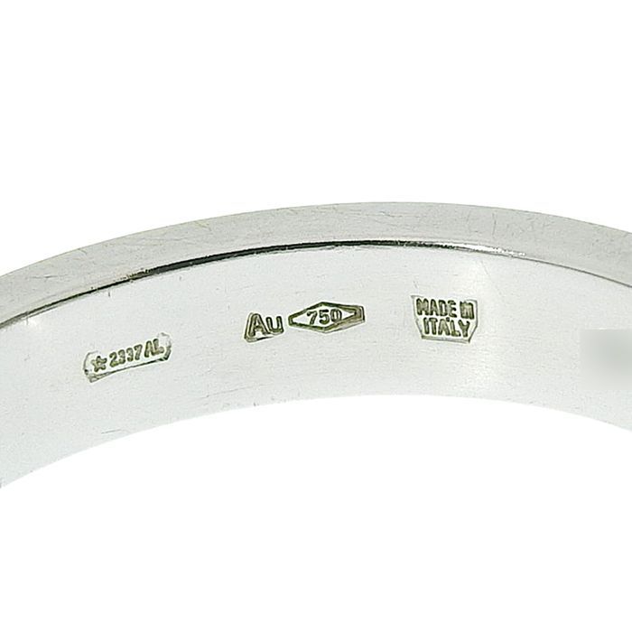 Bvlgari Double Logo Diamond Ring 18K White Gold 750 White Gold Diamond Ring