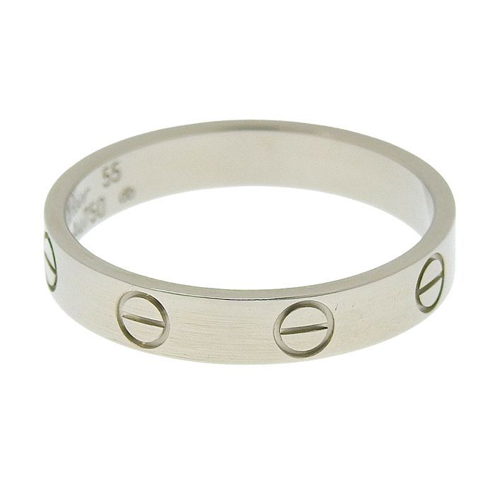 Cartier Mini Love Ring 18K White Gold 750 White Gold #55 Equivalent To Size 15