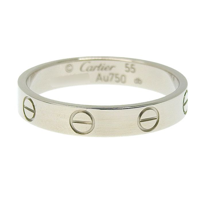 Cartier Mini Love Ring 18K White Gold 750 White Gold #55 Equivalent To Size 15
