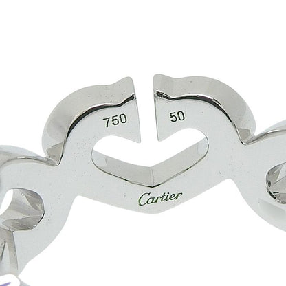 Cartier C Heart Diamond Ring 18K White Gold 750 White Gold Diamond #50 Equivalen