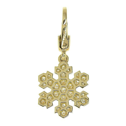 Bvlgari Bulgari Snowflake Diamond Pendant Top 18K Yellow Gold 750 Yellow Gold