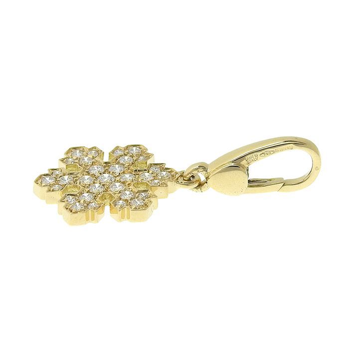 Bvlgari Bulgari Snowflake Diamond Pendant Top 18K Yellow Gold 750 Yellow Gold