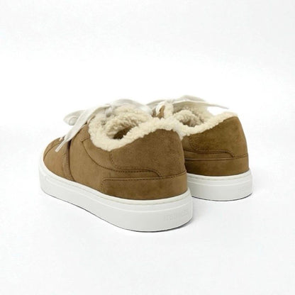 Hermes Day Sneakers Shoes Suede Mouton Brown Silver Kelly Hardware