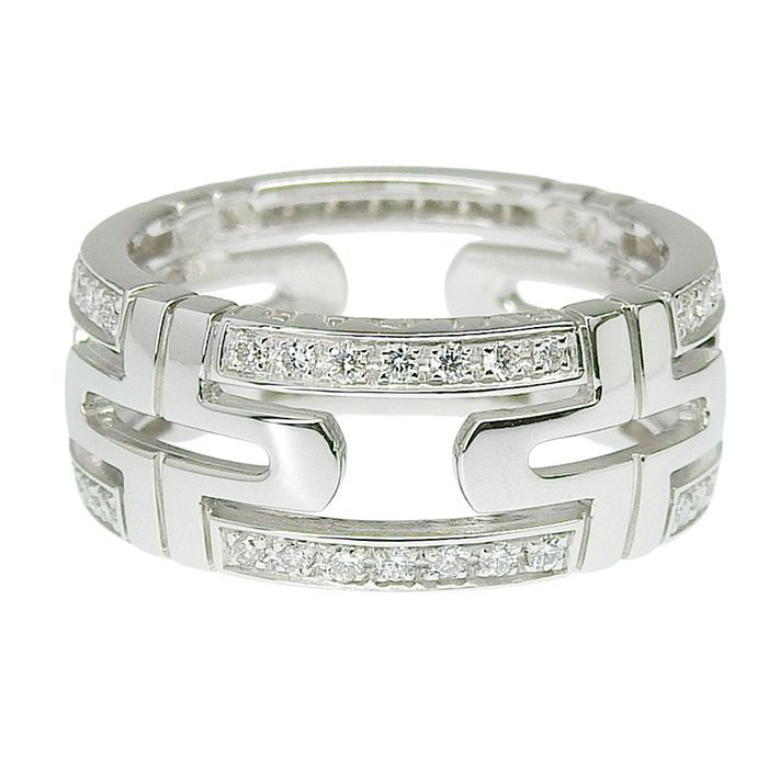 Bvlgari Bulgari Parentesi Openwork Diamond Ring 18K White Gold 750 White Gold