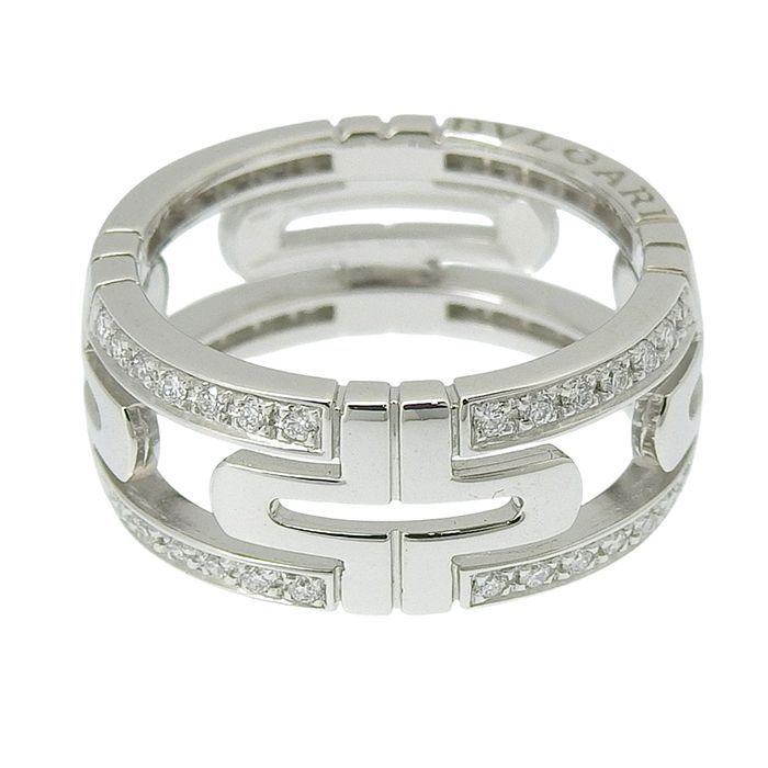 Bvlgari Bulgari Parentesi Openwork Diamond Ring 18K White Gold 750 White Gold