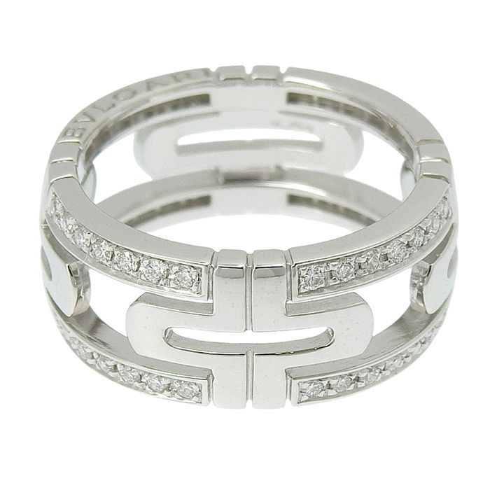 Bvlgari Bulgari Parentesi Openwork Diamond Ring 18K White Gold 750 White Gold