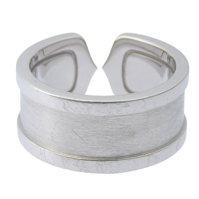 Cartier C2 Diamond Ring 18K White Gold 750 White Gold Diamond #55 Size 15 Rings