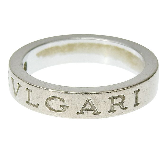 Bvlgari Double Logo Diamond Ring 18K White Gold 750 White Gold Diamond Approx