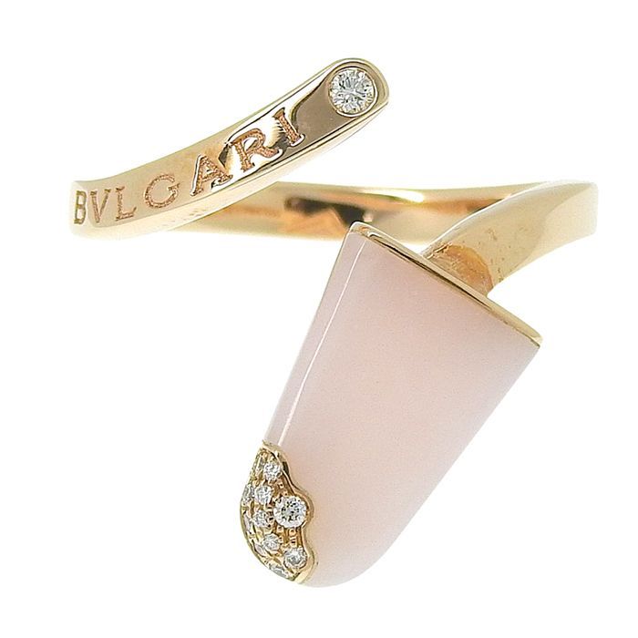 Bvlgari Gelati Pink Opal Diamond Ring 18K Pink Gold 750 Pink Gold Pink Opal