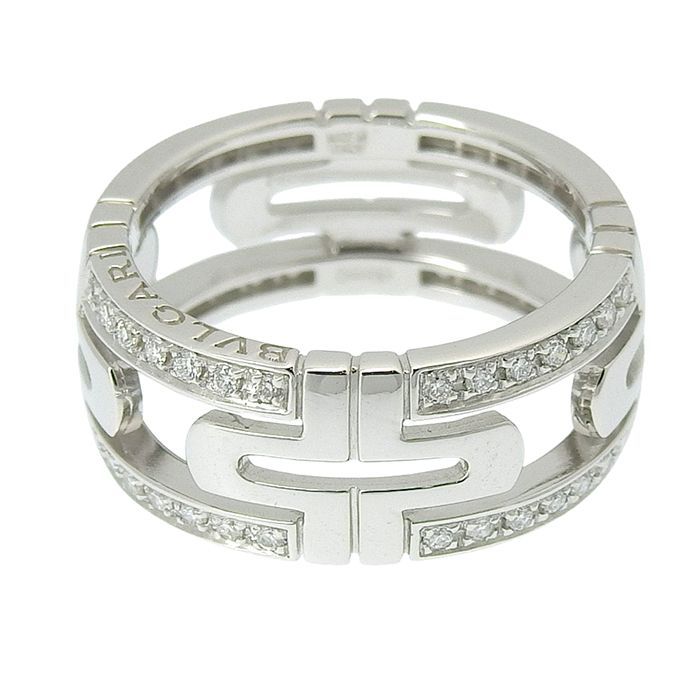 Bvlgari Bulgari Parentesi Openwork Diamond Ring 18K White Gold 750 White Gold