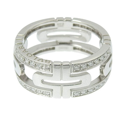 Bvlgari Bulgari Parentesi Openwork Diamond Ring 18K White Gold 750 White Gold