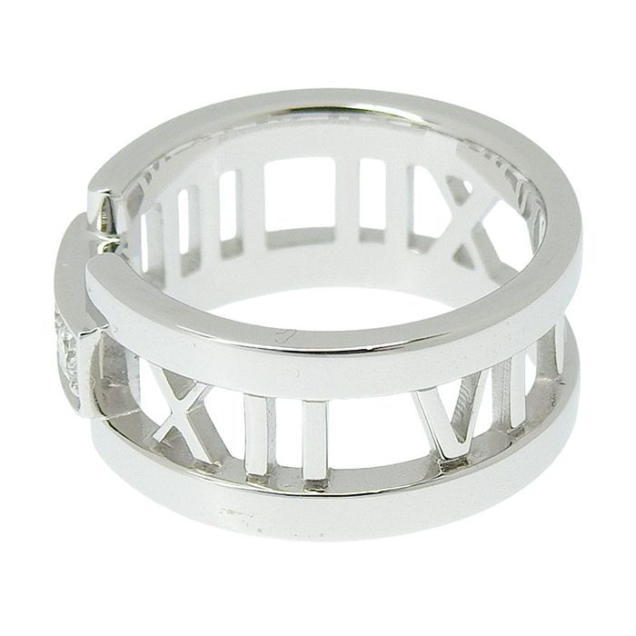 Tiffany & Co Atlas Open Diamond Ring 18K White Gold 750 White Gold Diamond #9
