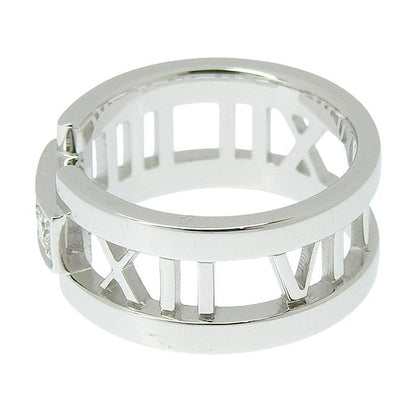 Tiffany & Co Atlas Open Diamond Ring 18K White Gold 750 White Gold Diamond #9