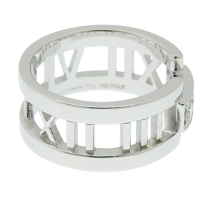Tiffany & Co Atlas Open Diamond Ring 18K White Gold 750 White Gold Diamond #9