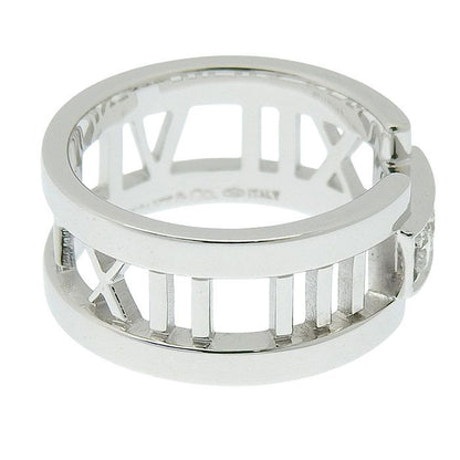 Tiffany & Co Atlas Open Diamond Ring 18K White Gold 750 White Gold Diamond #9