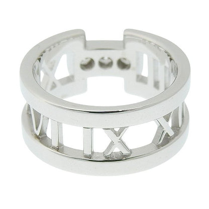 Tiffany & Co Atlas Open Diamond Ring 18K White Gold 750 White Gold Diamond #9