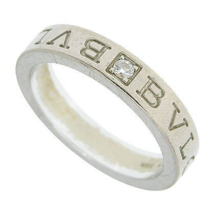 Bvlgari Double Logo Diamond Ring 18K White Gold 750 White Gold Diamond Approx