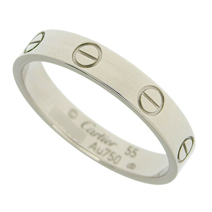 Cartier Mini Love Ring 18K White Gold 750 White Gold #55 Equivalent To Size 15