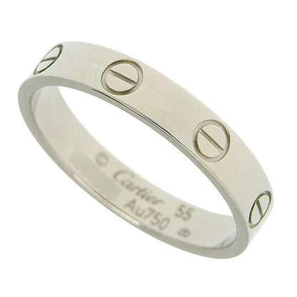 Cartier Mini Love Ring 18K White Gold 750 White Gold #55 Equivalent To Size 15