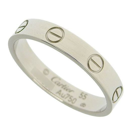Cartier Mini Love Ring 18K White Gold 750 White Gold #55 Equivalent To Size 15