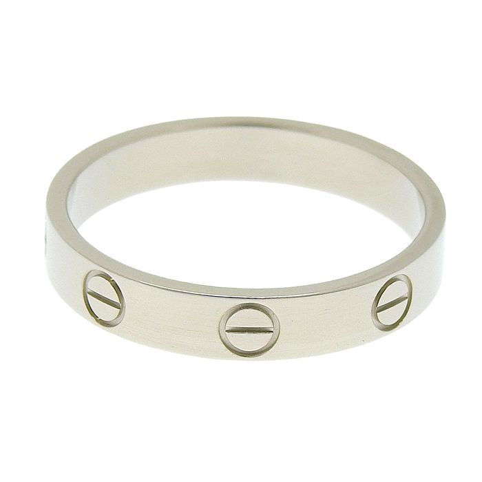 Cartier Mini Love Ring 18K White Gold 750 White Gold #55 Equivalent To Size 15