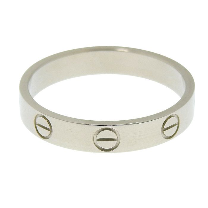 Cartier Mini Love Ring 18K White Gold 750 White Gold #55 Equivalent To Size 15