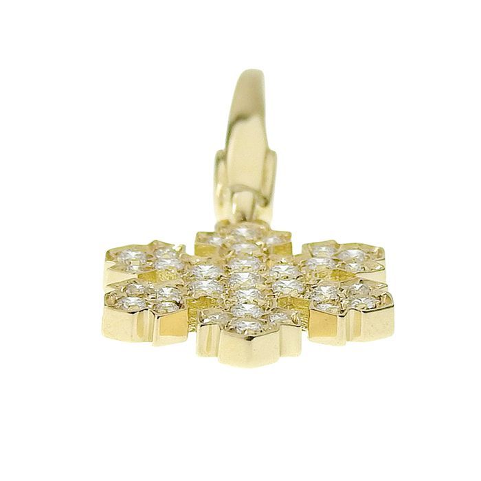 Bvlgari Bulgari Snowflake Diamond Pendant Top 18K Yellow Gold 750 Yellow Gold