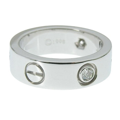 Cartier Love 3P Diamond Ring 18K White Gold 750 White Gold Diamond #47 Equivalen