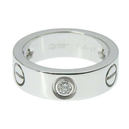 Cartier Love 3P Diamond Ring 18K White Gold 750 White Gold Diamond #47 Equivalen