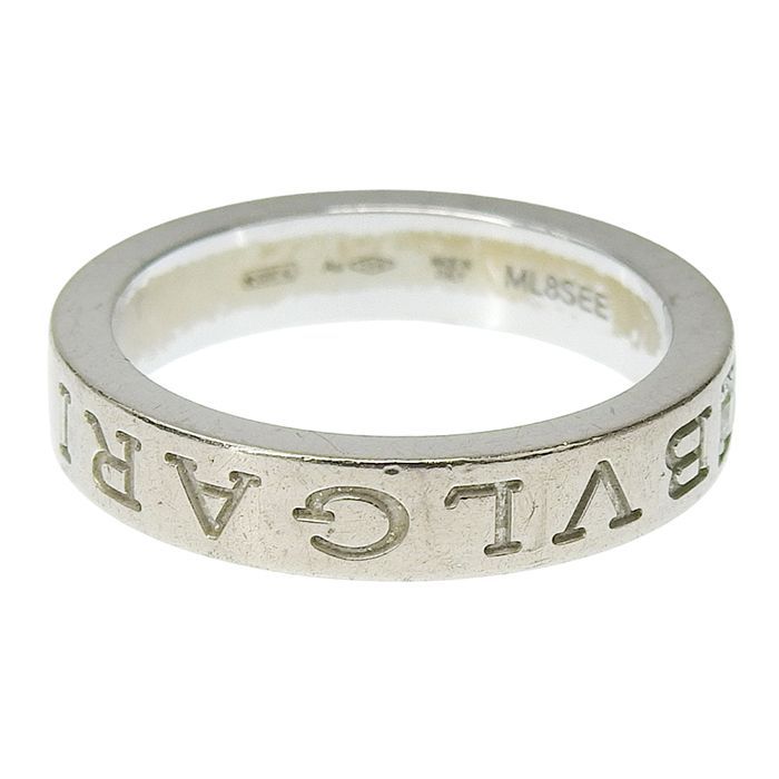 Bvlgari Double Logo Diamond Ring 18K White Gold 750 White Gold Diamond Approx