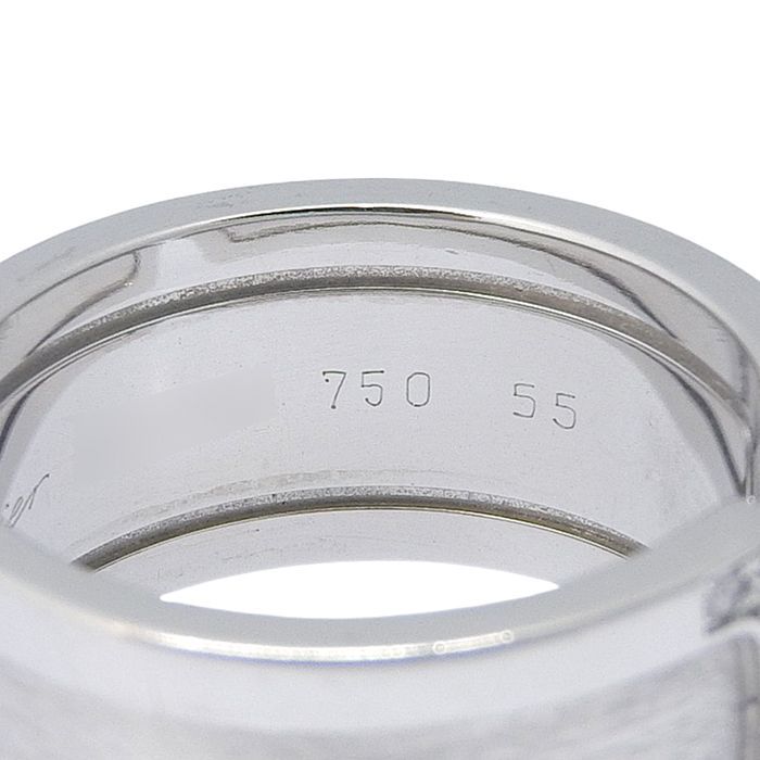 Cartier C2 Diamond Ring 18K White Gold 750 White Gold Diamond #55 Size 15 Rings