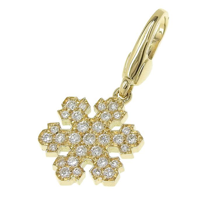 Bvlgari Bulgari Snowflake Diamond Pendant Top 18K Yellow Gold 750 Yellow Gold