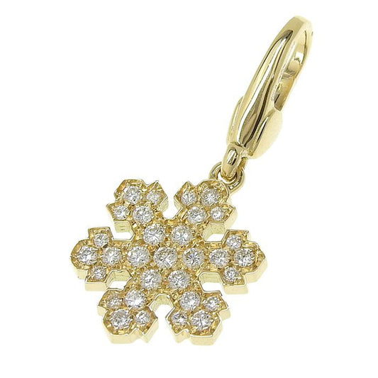 Bvlgari Bulgari Snowflake Diamond Pendant Top 18K Yellow Gold 750 Yellow Gold