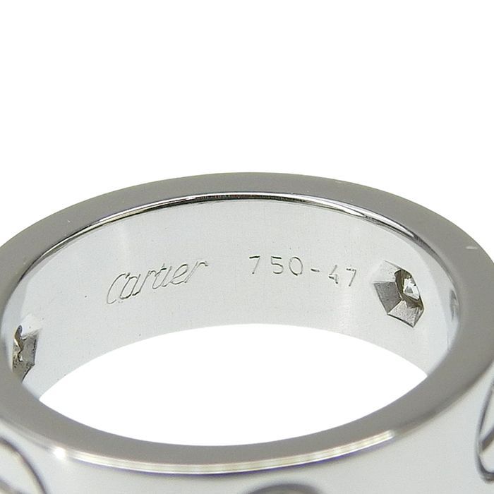 Cartier Love 3P Diamond Ring 18K White Gold 750 White Gold Diamond #47 Equivalen