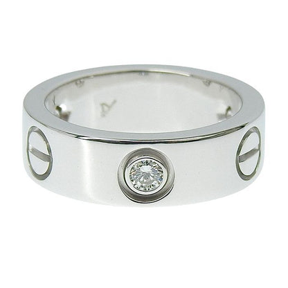 Cartier Love 3P Diamond Ring 18K White Gold 750 White Gold Diamond #47 Equivalen