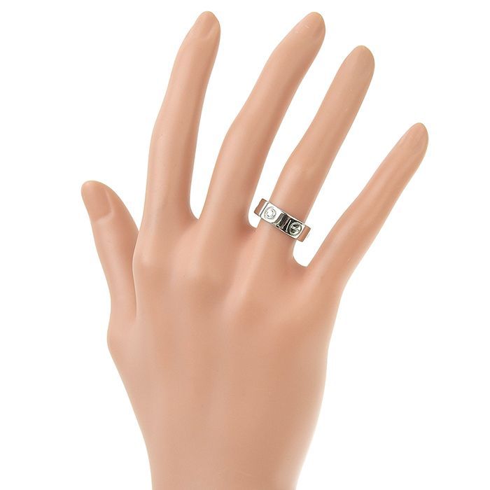 Cartier Love 3P Diamond Ring 18K White Gold 750 White Gold Diamond #47 Equivalen