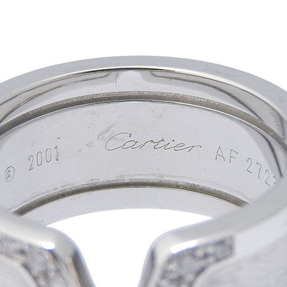 Cartier C2 Diamond Ring 18K White Gold 750 White Gold Diamond #55 Size 15 Rings