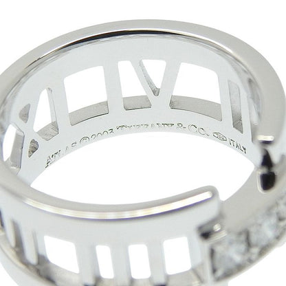 Tiffany & Co Atlas Open Diamond Ring 18K White Gold 750 White Gold Diamond #9
