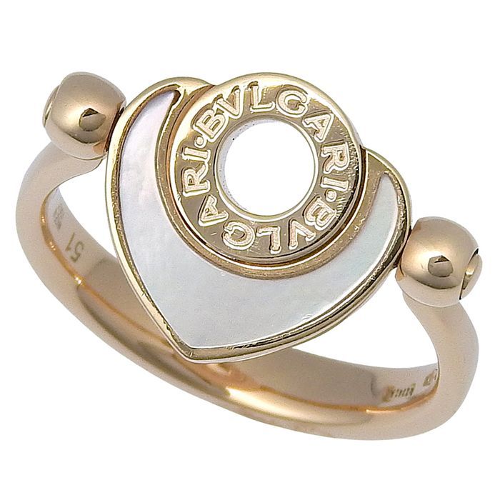 Bvlgari Bulgari Cuore Flip Shell Ring 18K Pink Gold 750 Pink Gold Shell #51