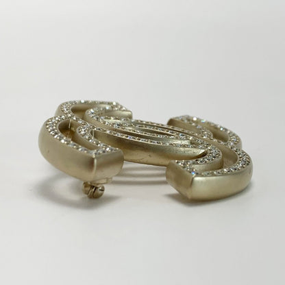 Chanel Cocomark Brooch A20v Gold Rhinestone