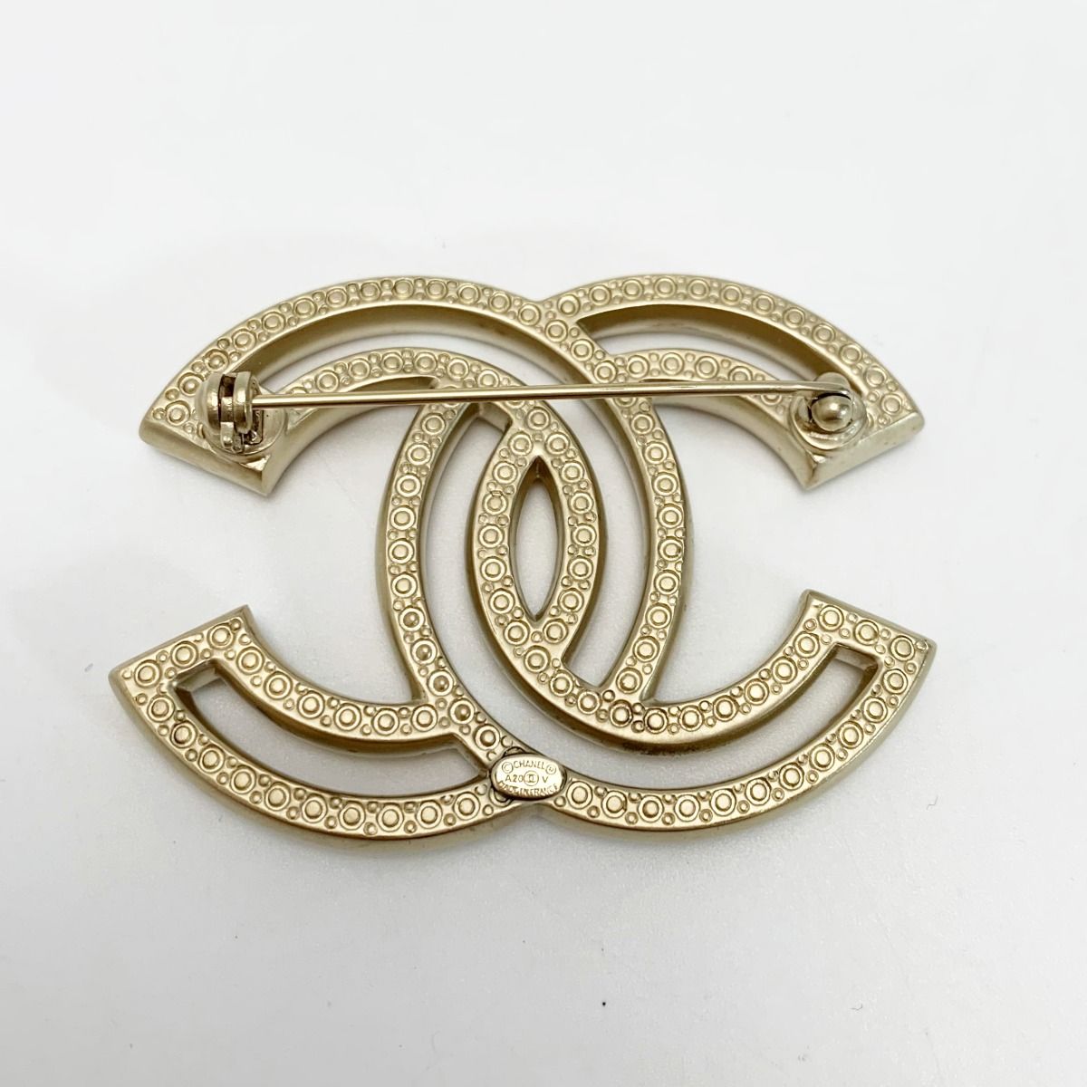Chanel Cocomark Brooch A20v Gold Rhinestone