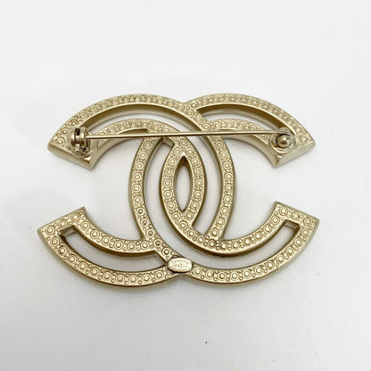 Chanel Cocomark Brooch A20v Gold Rhinestone