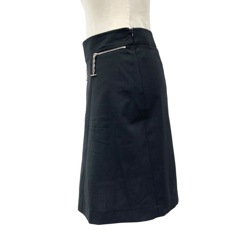 Hermes Bottoms Black Silver Skirt Chaine D'ancre Mini Wool