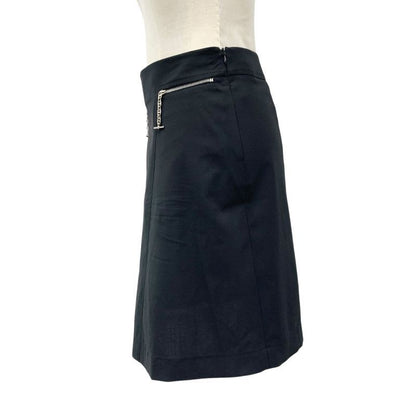 Hermes Bottoms Black Silver Skirt Chaine D'ancre Mini Wool